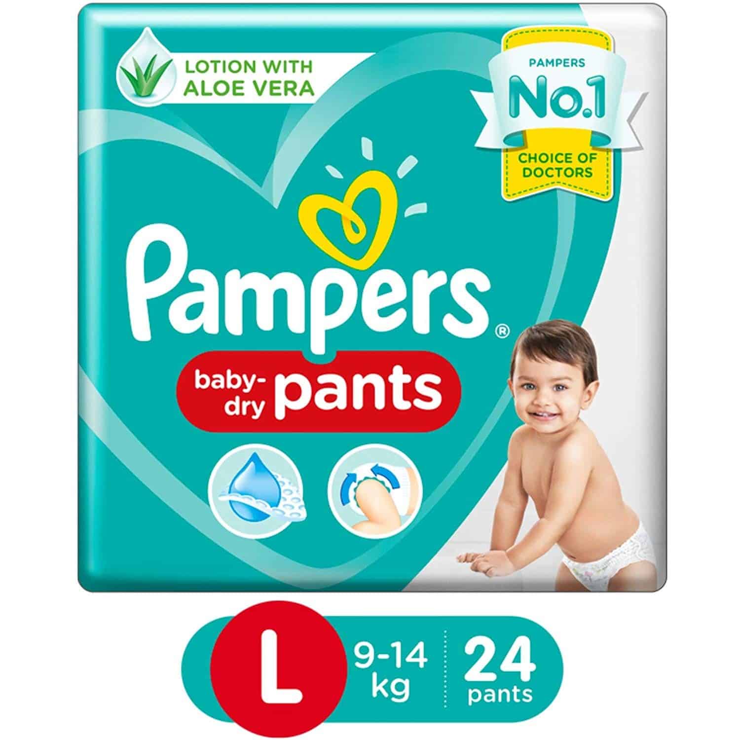PAMPERS PANTS LARGE 9-14kg 24 PANTS